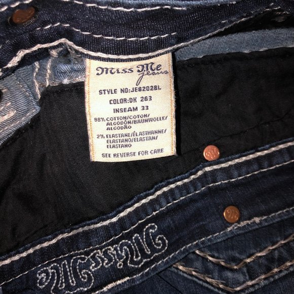 Miss Me Embellished Dark Wash Boot Cut Jeans - Picture 7 of 8